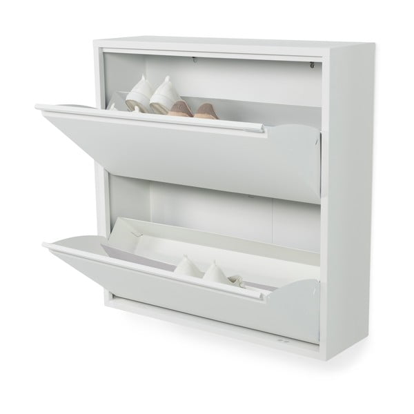Biała metalowa uchylna szafka na buty 75x77,5x22,5 cm Billy – Spinder Design-image-2