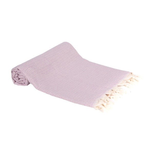 Jasnofioletowy ręcznik kąpielowy tkany ręcznie Ivy's Emel, 100x180 cm