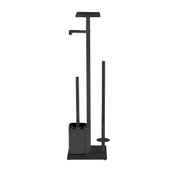Czarny stojak na papier toaletowy ze stali nierdzewnej ze szczotką Debar – Wenko-image-4