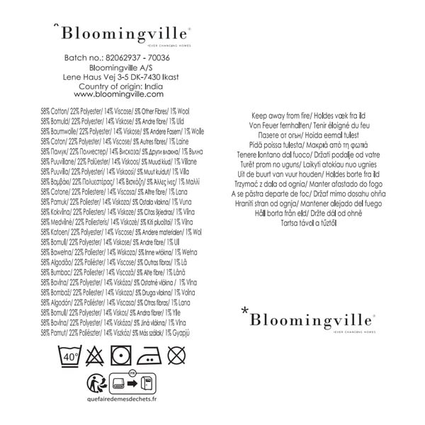 Niebiesko-beżowy koc z bawełny z recyklingu 130x160 cm Ethan – Bloomingville-image-3