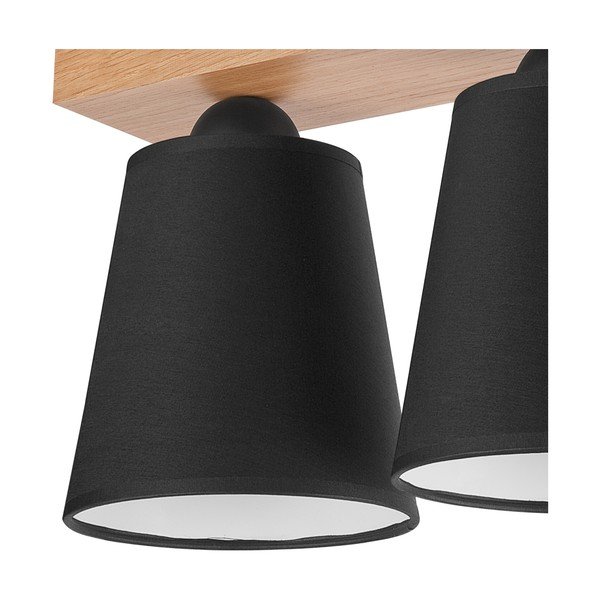 Czarna lampa sufitowa z tekstylnym kloszem ø 15 cm Lula – LAMKUR-image-4