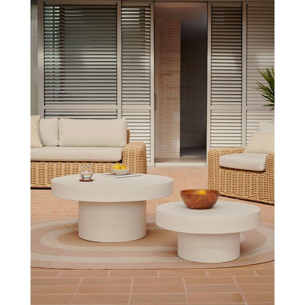 Okrągły betonowy stolik ogrodowy ø 90 cm Aiguablava – Kave Home-image-1