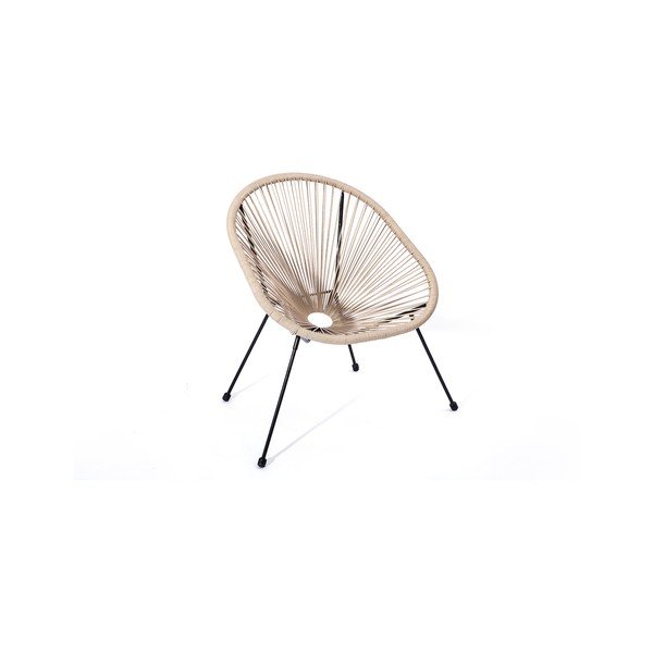 Beżowy fotel ogrodowy ze sztucznego rattanu Le Bonom Avocado-image-4