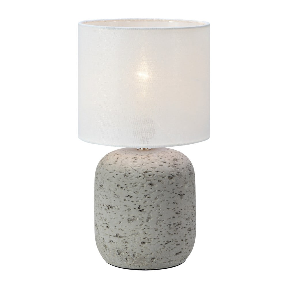 Szara lampa stołowa z tekstylnym kloszem (wysokość 33 cm) Montagna – Markslöjd