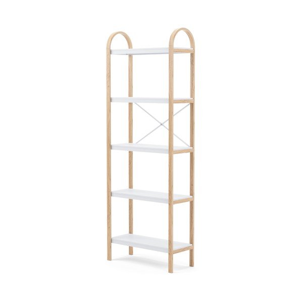 Biały regał w dekorze drewna egzotycznego 61x170 cm Bellwood – Umbra-image-3