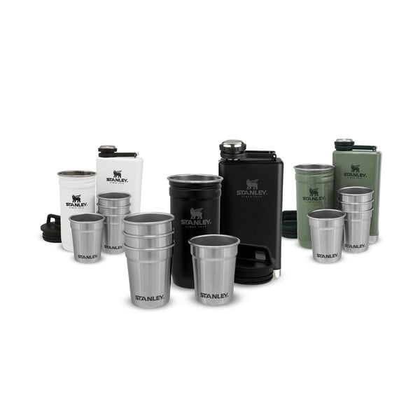 Czarny zestaw piersiówki i kieliszków 6 szt. ze stali nierdzewnej 250 ml Adventure Black – Stanley-image-3