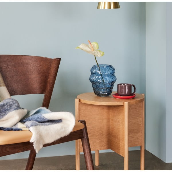 Jasnoniebieski szklany ręcznie wykonany wazon (wysokość 18 cm) Aurora – Hübsch-image-1