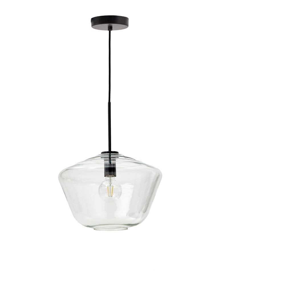 Czarna lampa wisząca ze szklanym kloszem ø 34 cm Mao – Kave Home