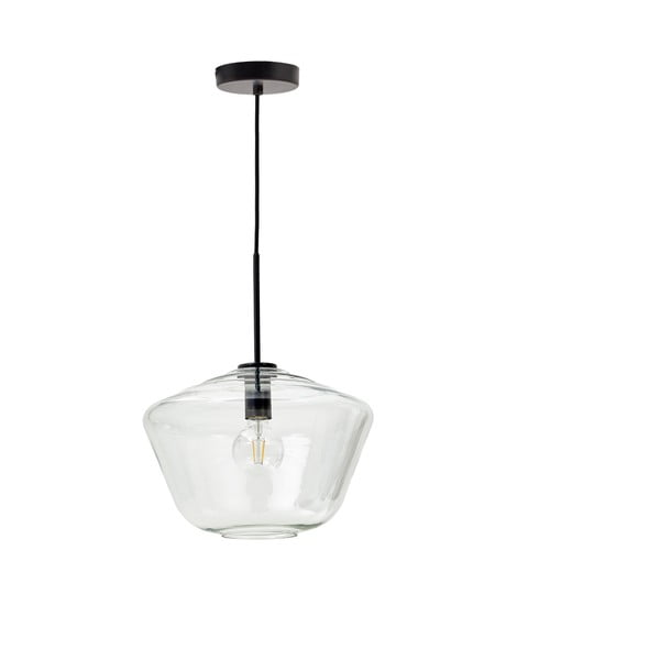 Czarna lampa wisząca ze szklanym kloszem ø 34 cm Mao – Kave Home