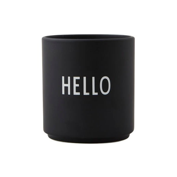 Czarny porcelanowy kubek 300 ml Hello – Design Letters