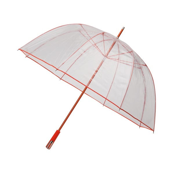 Przezroczysty parasol z czerwonymi detalami Ambiance Birdcage Ribs, ⌀ 111 cm