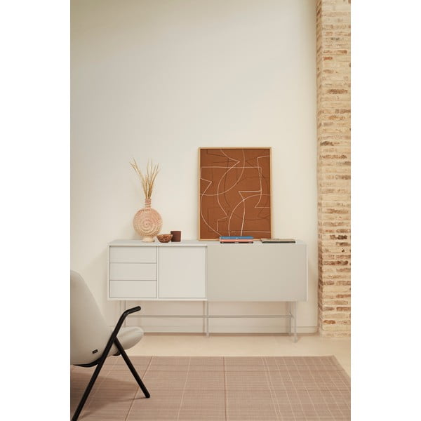 Beżowo-kremowa niska komoda z drzwiami przesuwnymi 180x91 cm Nube – Teulat-image-1