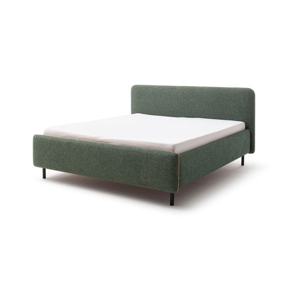 Ciemnozielone tapicerowane łóżko dwuosobowe bez stelaża 180x200 cm Primo – Meise Möbel