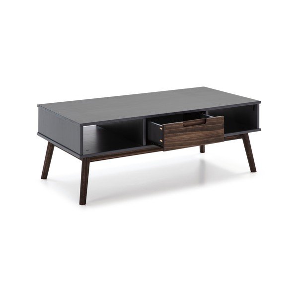 Antracytowy stolik z drewna sosnowego Marckeric Nussa, 110x55 cm-image-3