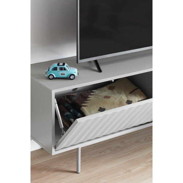 Szaro-naturalna szafka pod TV w dekorze dębu 140x52 cm Sierra – Teulat-image-2