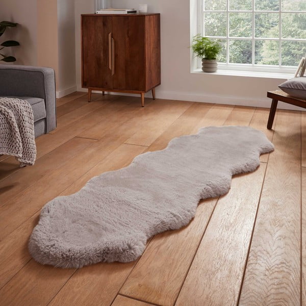 Jasnoszary syntetyczny chodnik 60x180 cm Super Teddy – Think Rugs-image-1