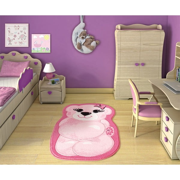 Dywan dziecięcy Pretty Bear Pink, 80x127 cm