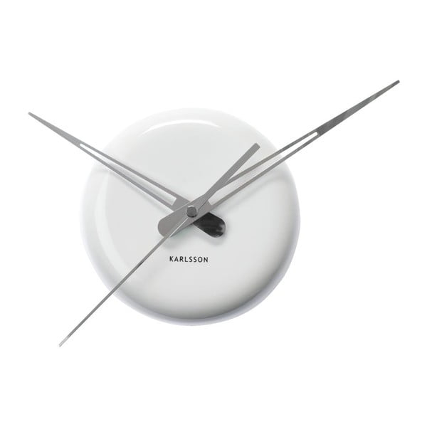 Biały zegar scienny Present Time Ceramic Dot