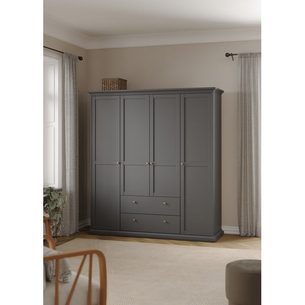 Szara szafa 181x201 cm Paris – Tvilum-image-1