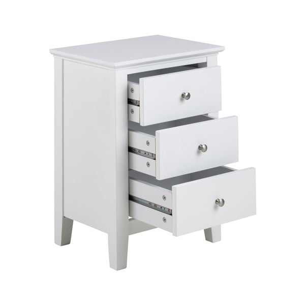 Biała szafka nocna z 3 szufladami Actona Linnea-image-3