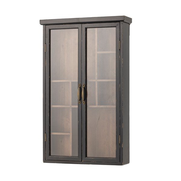 Czarna witryna z litego drewna jodłowego wisząca 50x80x14 cm Hazem – Bloomingville-image-3