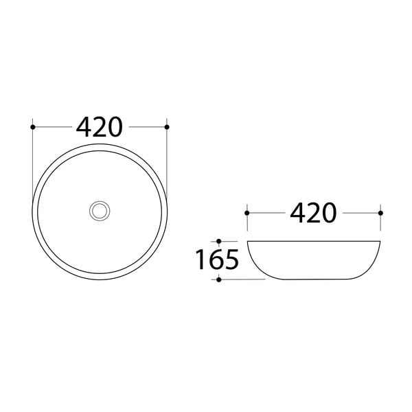 Szara ceramiczna okrągła umywalka ø 42 cm Dalma – Sapho-image-3