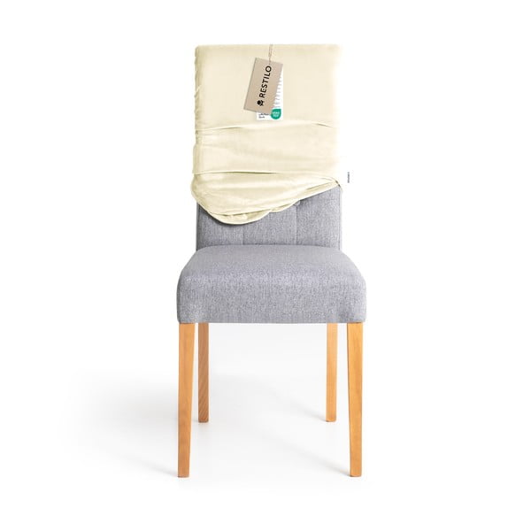 Kremowe elastyczne pokrowce na krzesło zestaw 4 szt. 48 cm Sento – Restilo-image-4