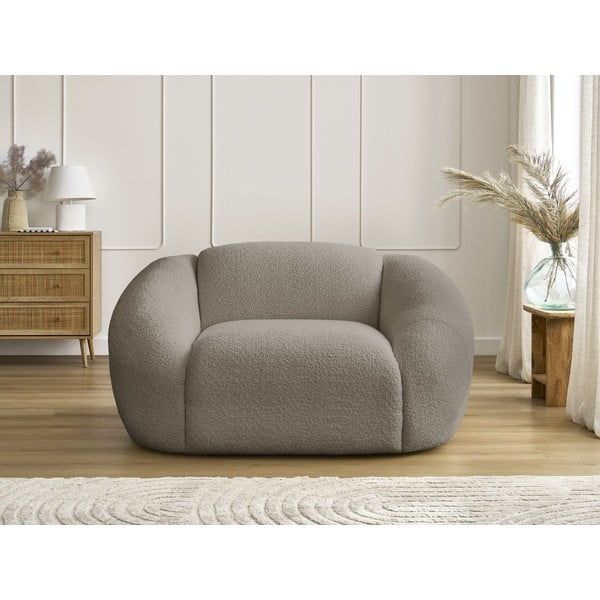 Szarobrązowy fotel z materiału bouclé Tina – Bobochic Paris-image-3