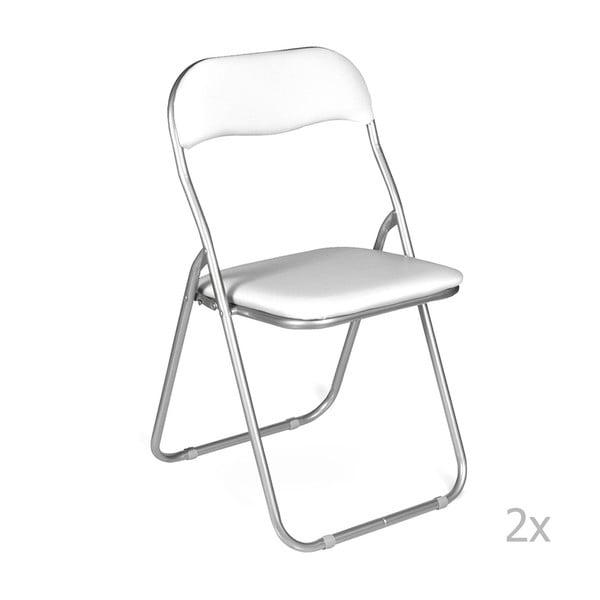 Zestaw 2 białych krzeseł składanych Evergreen House Viola