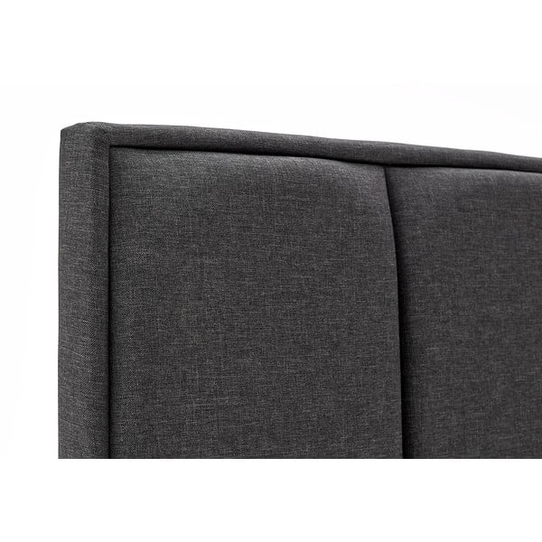 Ciemnoszare dwuosobowe łóżko ze schowkiem DlaSpania Wega, 180x200 cm-image-1