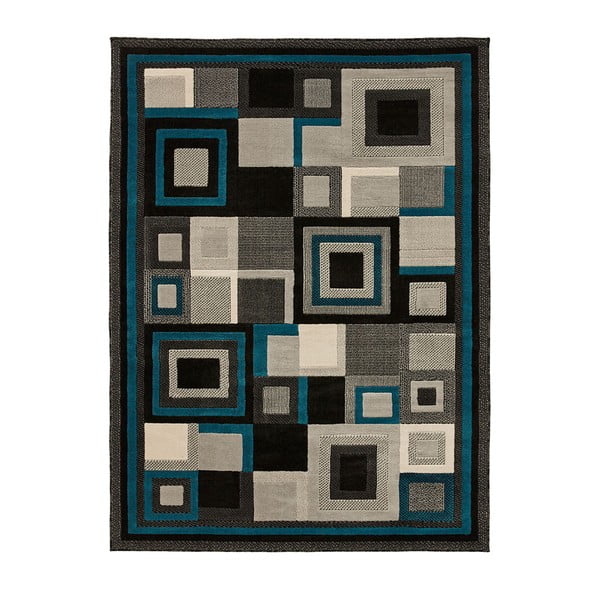 Czarno-niebieski dywan Think Rugs Hudson, 80x150 cm