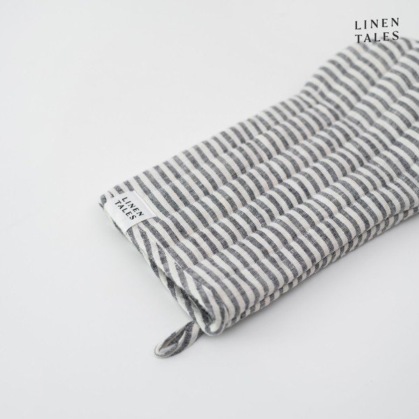 Lniana rękawica kuchenna Thin Black Stripes – Linen Tales-image-3