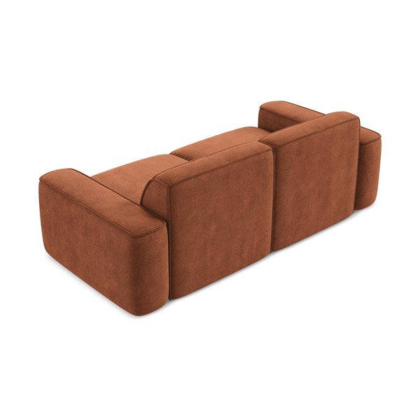 Sofa z tkaniny szenilowej w kolorze terakoty 204 cm Omao – Makamii-image-3