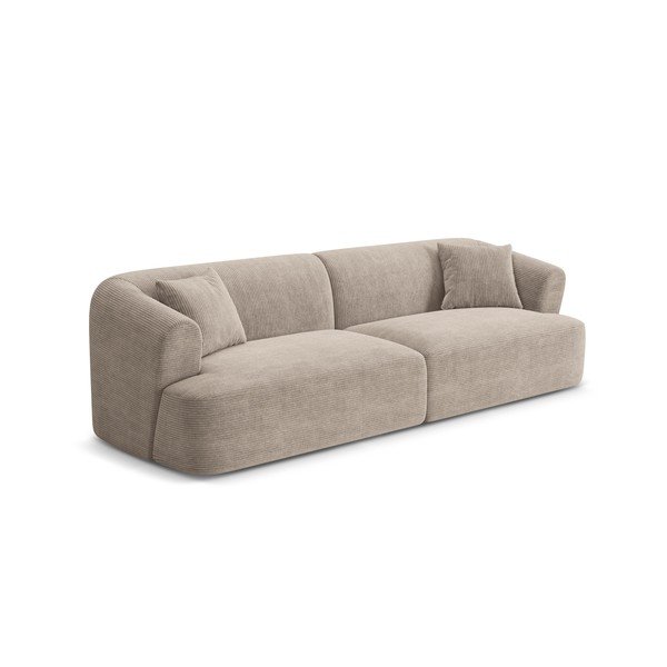 Jasnobrązowa sztruksowa sofa 255 cm Campi – Cosmopolitan Design-image-2
