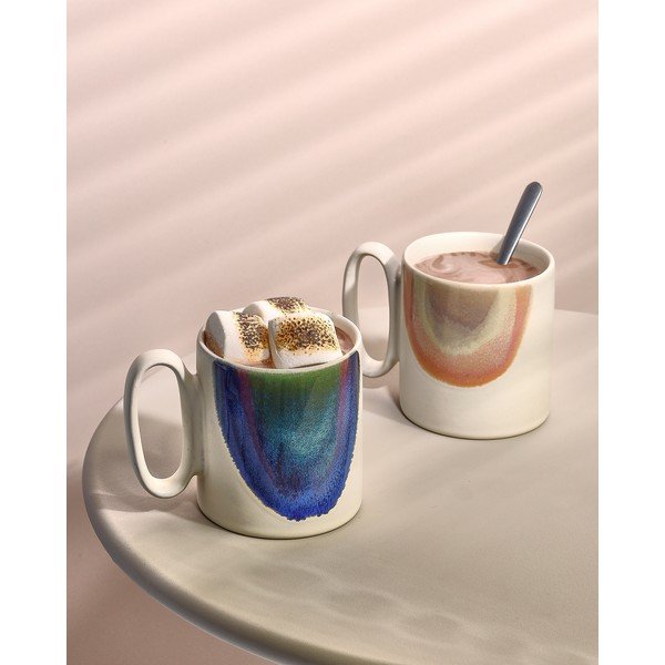 Różowy/beżowy kamionkowy kubek 390 ml Paint – Salt&Pepper-image-1