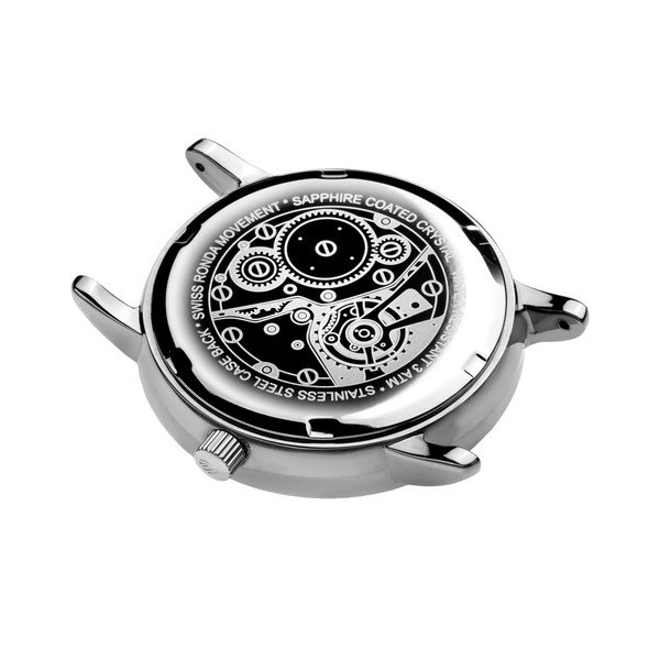 Męski zegarek z brązowym paskiem ze skóry naturalnej Walter Bach Marrio-image-2