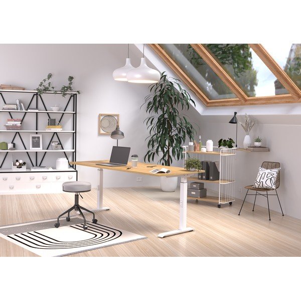 Biurko z regulacją wysokości z blatem w dekorze dębu 80x180 cm Downey – Germania-image-1