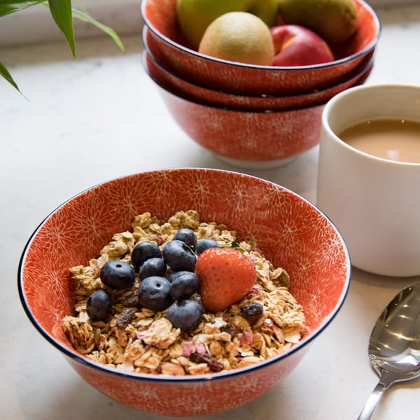 Czerwona miska ceramiczna Kitchen Craft Floral, ø 16 cm-image-3