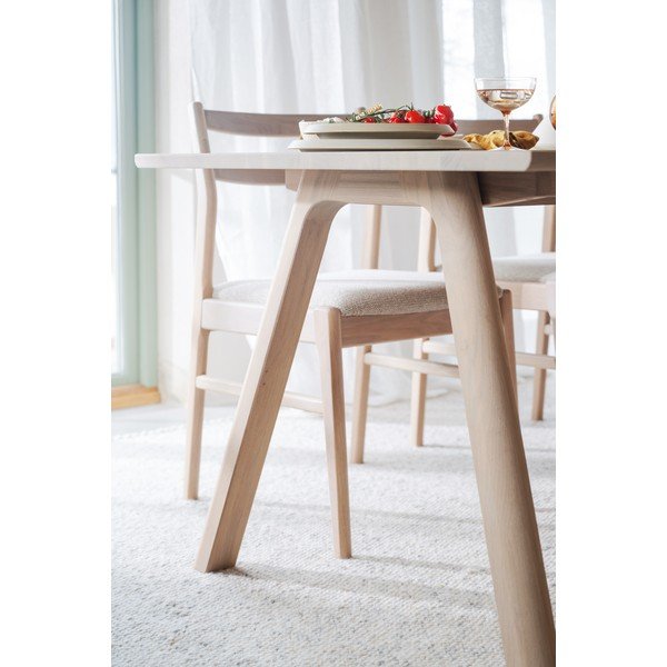 Rozkładany stół z litego drewna dębowego 95x220 cm Clapperton – Rowico-image-3