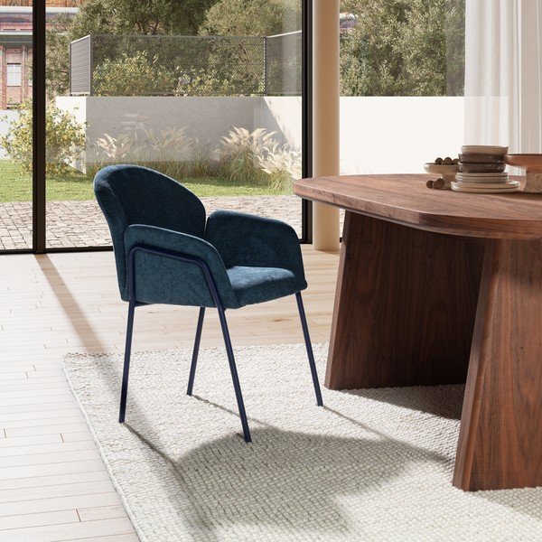 Niebieskie tapicerowane fotele jadalniane zestaw 2 szt. Aslin – MOME-image-2