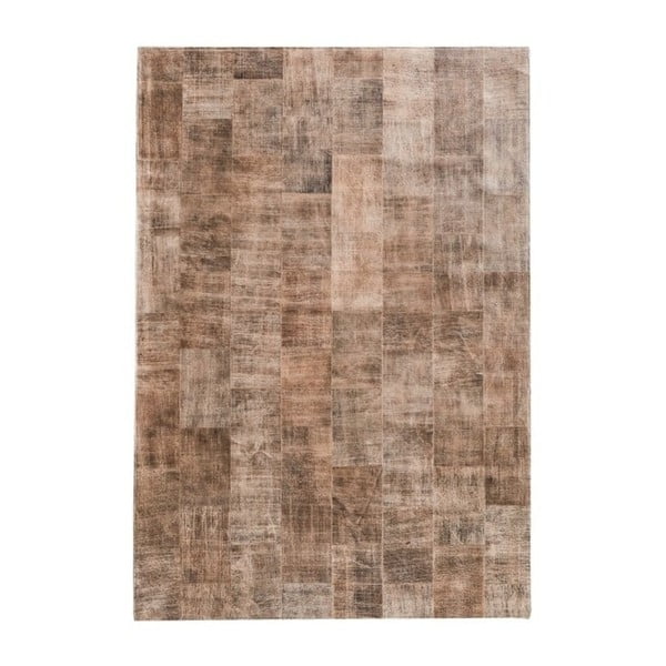 Jasnobrązowy dywan z prawdziwej skóry Fuhrhome Ankara, 120x180 cm
