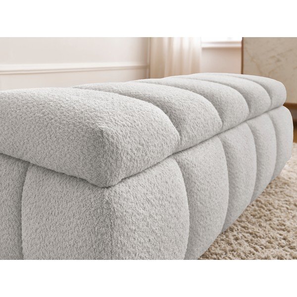 Jasnoszara  ławka z materiału bouclé – Bobochic Paris-image-1