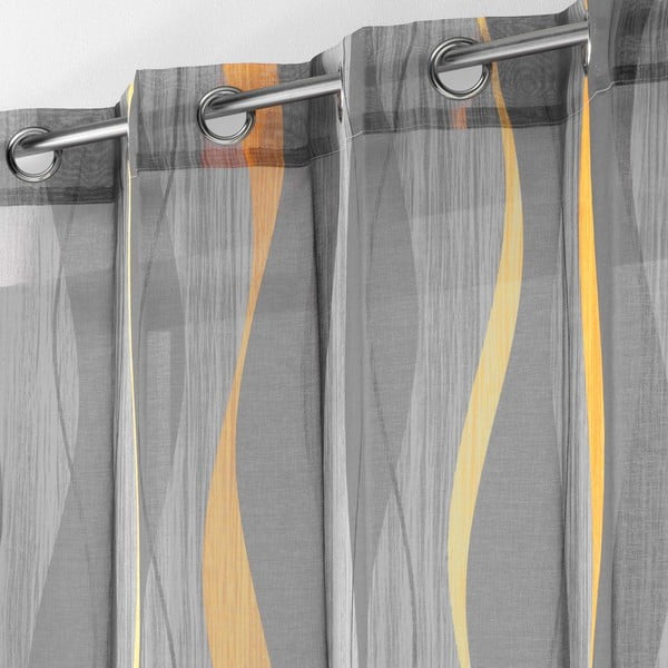 Szara firanka z woalu 140x240 cm Ondulys – douceur d'intérieur-image-1