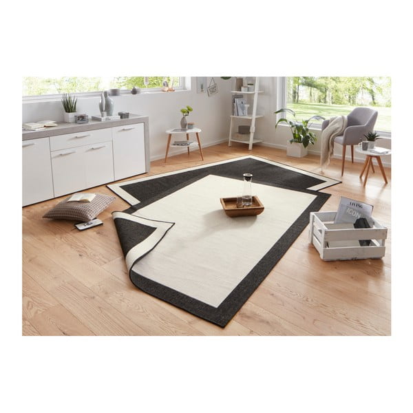 Czarno-kremowy dywan dwustronny odpowiedni na zewnątrz NORTHRUGS Panama, 200x290 cm-image-1