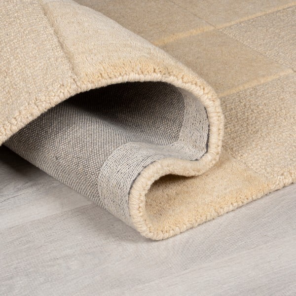 Beżowy wełniany dywan tkany ręcznie 240x340 cm Checkerboard – Flair Rugs-image-2