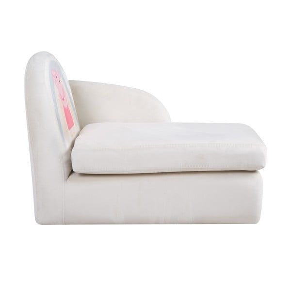 Biała aksamitna sofa dla dzieci 75 cm Peppa Pig – Roba