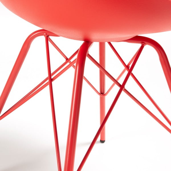 Zestaw 4 czerwonych krzeseł La Forma Lars-image-3