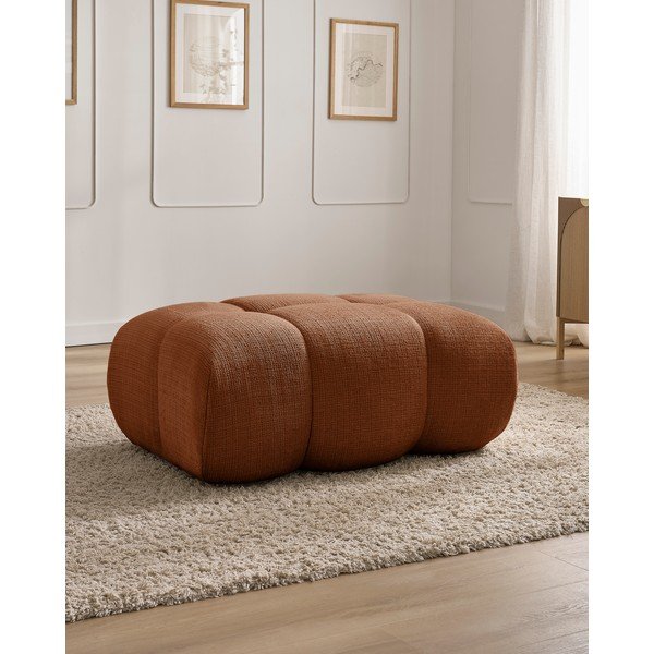 Ceglasty podnóżek z tkaniny szenilowej Ivane – Bobochic Paris-image-1