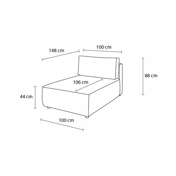 Ciemnoniebieski sztruksowy moduł sofy (strona zmienna) Nihad modular – Bobochic Paris-image-4