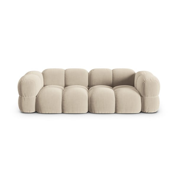Beżowa aksamitna sofa 250 cm Loretto – Cosmopolitan Design